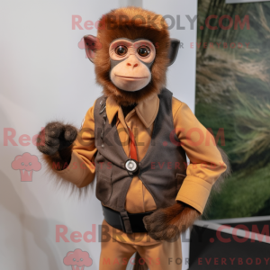 Rust Capuchin Monkey maskot...