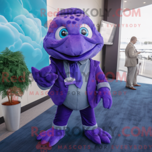 Purple Sea Turtle mascot...