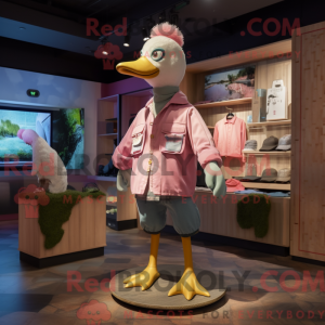 Pink Geese mascot costume...