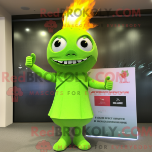 Postava maskota Lime Green...