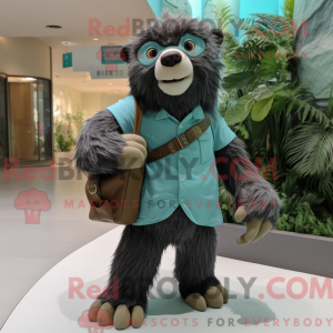 Cyan Sloth Bear maskot...