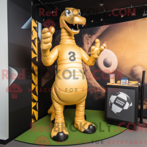 Guld Brachiosaurus maskot...