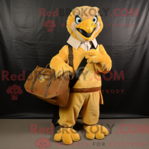 Gold Eagle maskot kostume...