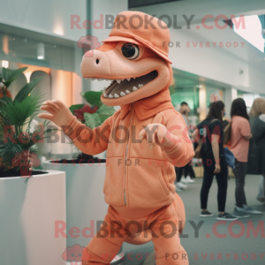 Peach Allosaurus mascot...