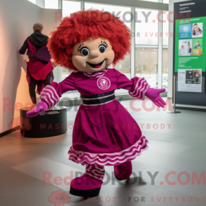 Magenta irsk danser maskot...