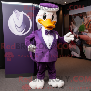 Purple Swans mascot costume...