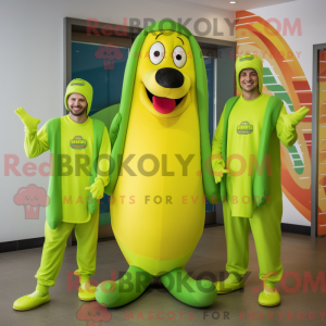 Lime Green Hot Dogs maskot...