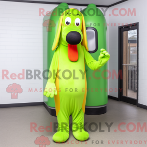 Lime Green Hot Dogs mascot...