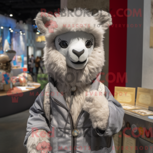 Gray Alpaca mascot costume...