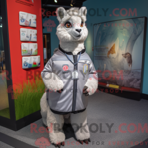 Gray Alpaca mascot costume...