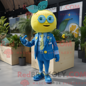 Blue Lemon mascot costume...