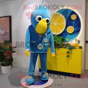 Blue Lemon mascot costume...