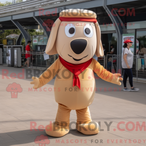 Beige Hot Dog mascot...