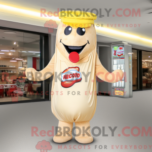 Beige Hot Dog mascot...
