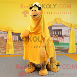 Gul Camel maskot kostume...