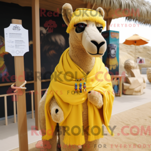 Gul Camel maskot kostume...