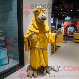 Yellow Camel mascot costume...