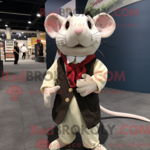 Cream Rat maskotdraktfigur...