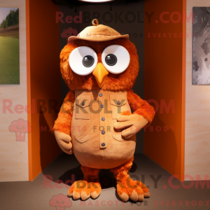 Orange Owl mascot costume...
