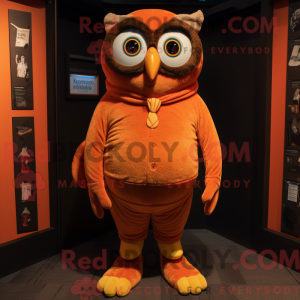 Orange Owl mascot costume...