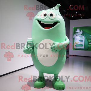 Green Bottle Of Milk mascot...