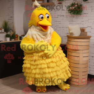 Yellow Hens mascot costume...