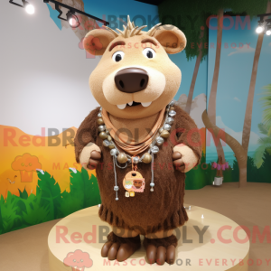 Brown Sow mascot costume...