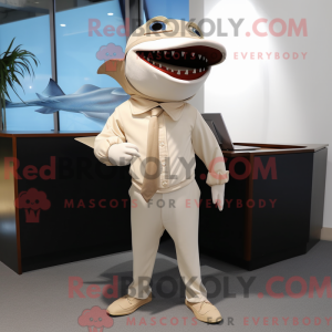 Beige Swordfish mascot...