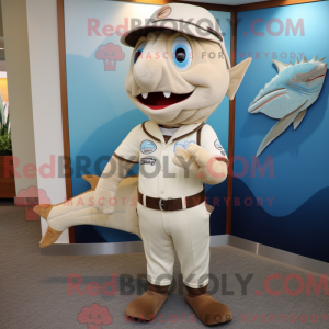 Beige Swordfish mascot...