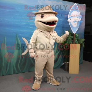 Beige Swordfish mascot...