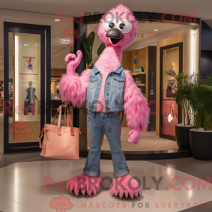 Pink Emu mascot costume...