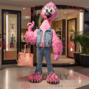 Roze Emu-mascottekostuum...