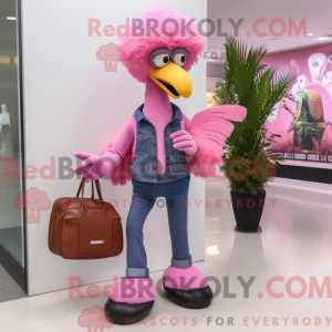 Pink Emu mascot costume...