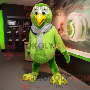 Lime Green Hawk mascot...