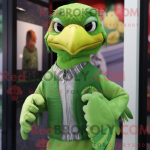 Lime Green Hawk mascot...