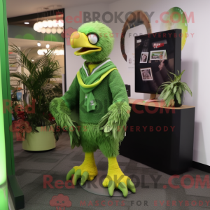 Lime Green Hawk mascot...
