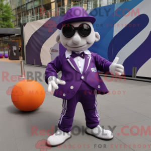 Purple Petanque Ball mascot...