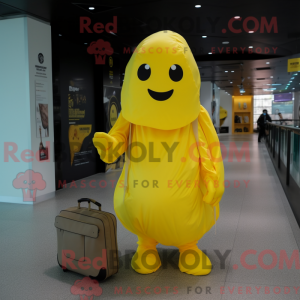 Yellow Ghost mascot costume...