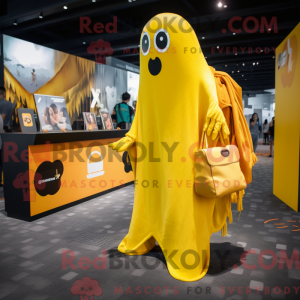 Yellow Ghost maskot kostume...