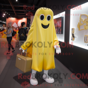 Yellow Ghost mascot costume...