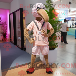 Tan Flamingo mascot costume...