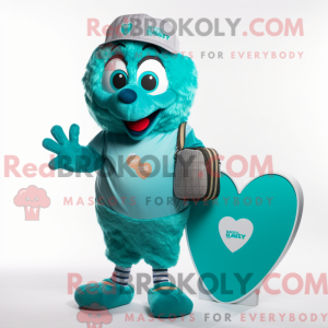 Postava maskota Teal Heart...