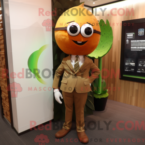 Brun melon maskot kostume...