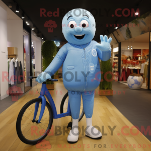 Sky Blue Unicyclist maskot...