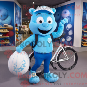Sky Blue Unicyclist maskot...