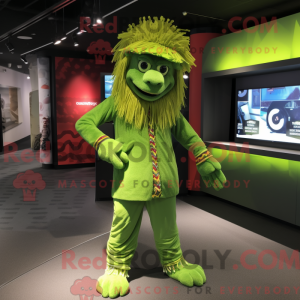 Lime Green Chief mascot...