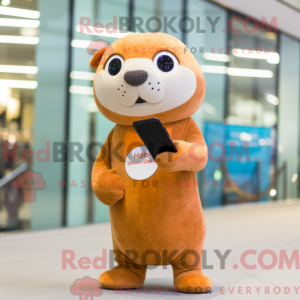 Peach Sea Lion mascot...