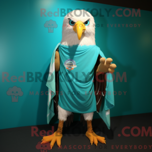 Turquoise Bald Eagle mascot...