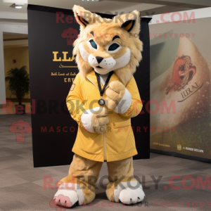 Gold Lynx mascot costume...