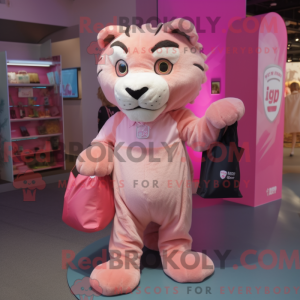 Pink Smilodon mascot...
